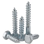 1/4"-10 x 4" Hex Lag Screw, Low Carbon, Zinc Plate,  1 ct