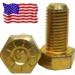 1/4"-20 x 3/4", L9 Hex  Cap Screw, UNC (FT) Y/Zinc,  1 ea